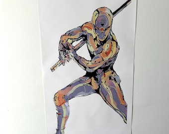Metal Gear Solid Cyborg Ninja Banner 20x42”