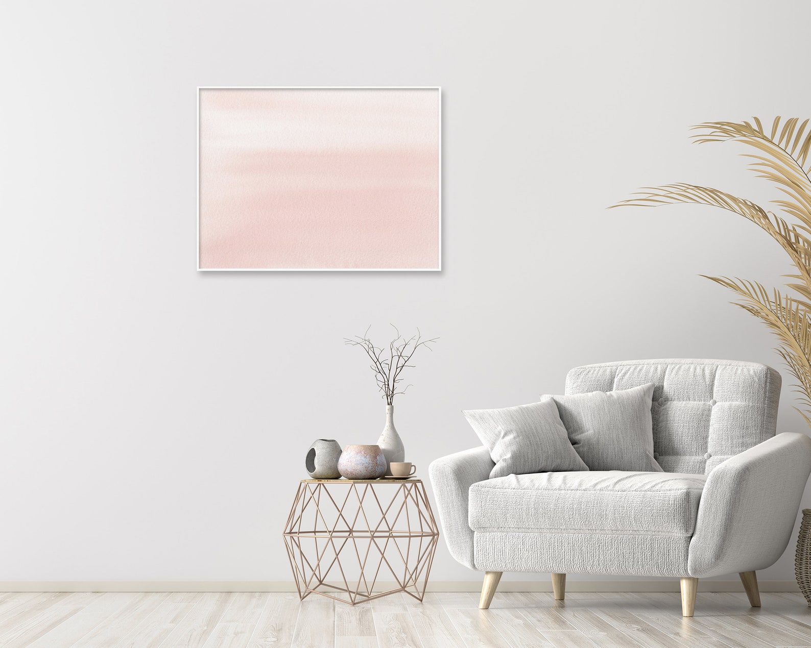 Printable Wall Art Blush Pink Horizontal Wall Art Calming Wall Etsy