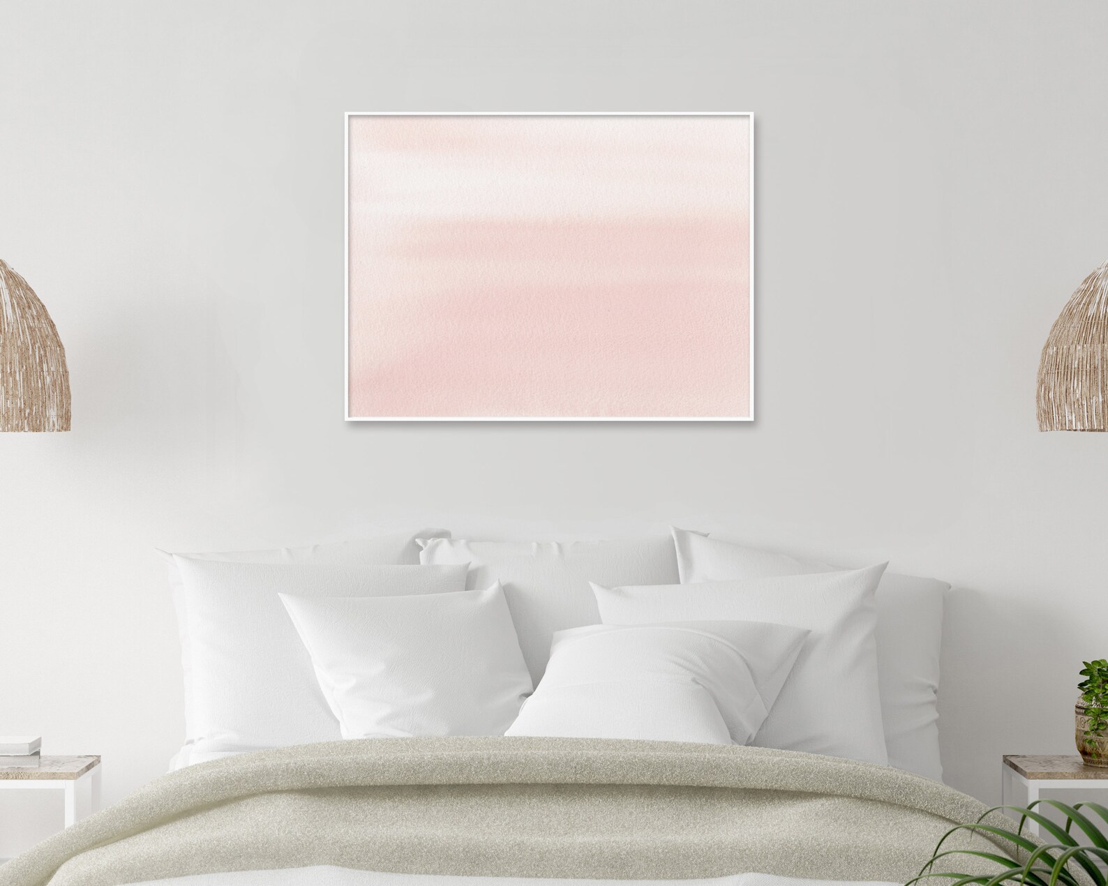 Printable Wall Art Blush Pink Horizontal Wall Art Calming Wall Etsy