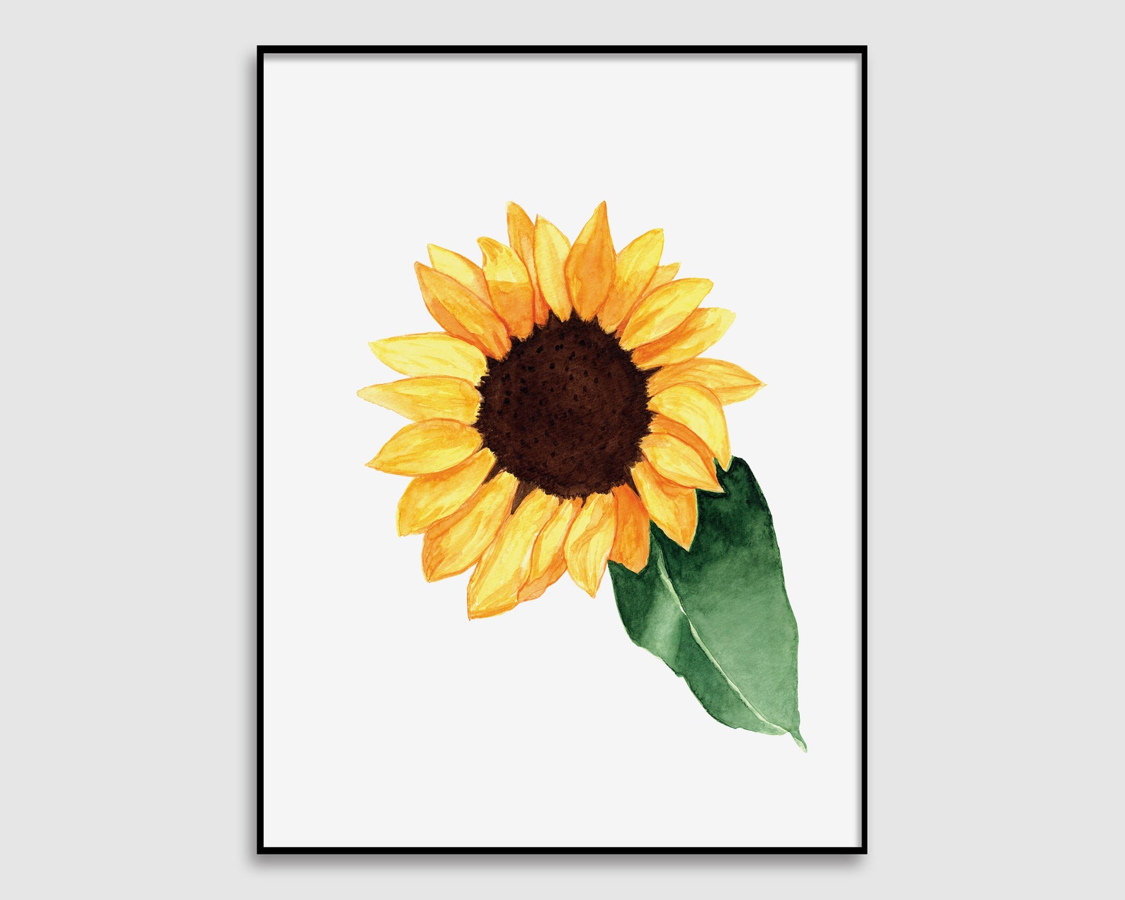 Sunflower Wall Art Botanical Art Printable Sunflower Painting Etsy