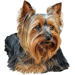 Adorable Yorkshire Terrier Dog PNG Clipart, Digital Download Clip Art for Scrapbooking, T-Shirt Sublimation, DIY Crafts, Scrapbooking