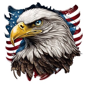 USA Patriotic Eagle Flag PNG Transparent Clipart Abstact Design,Printable Sublimation,Digital Instant Download,United States Eagle PNG Art
