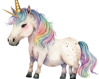 Unicorn PNG Transparent Clipart Kids Cartoon Design Printable - Etsy
