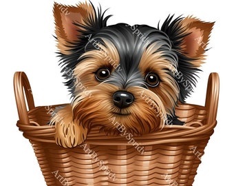 Cute Yorkshire Terrier Dog PNG Clipart, Transparent Pet Animal Clip Art, Printable Sublimation Kids/Adult,Commercial, Baby Shower,T-Shirt