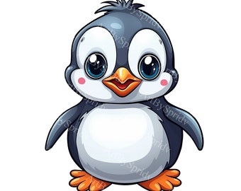 Baby Penguin PNG Clipart, Cute Cartoon Illustration, Perfect for Kids, Nursery Decor, Baby Shower Invitations, T-Shirt, DIY Craft Projects