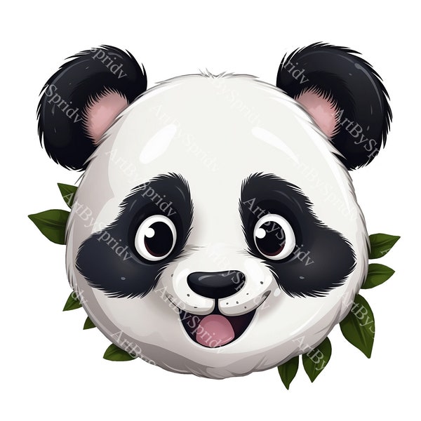 Adorable Panda Face Clipart PNG | Cute Animal Sublimation Image | Perfect for Printable DIY Crafts-T-Shirt, Mug, Tumbler | Instant Download