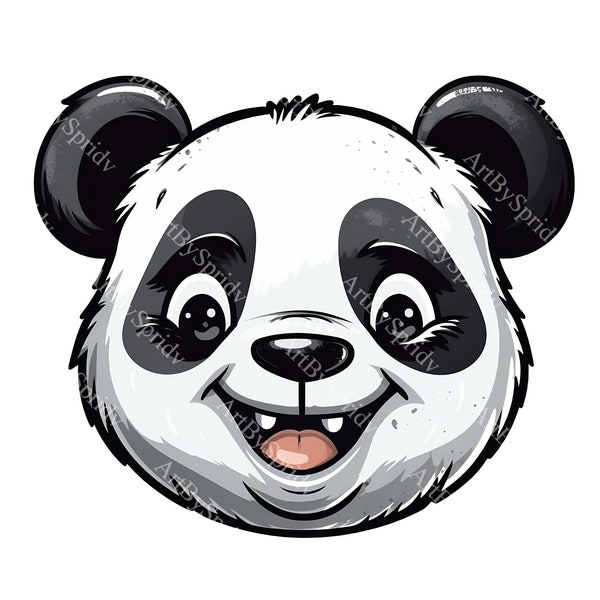 Adorable Panda Face Clipart PNG | Cute Animal Sublimation Image | Perfect for Printable DIY Crafts-T-Shirt, Mug, Tumbler | Instant Download