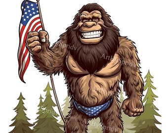 Bigfoot Sasquatch Flagge – 90x150 Cm, 100% Polyester, Wetterfest, Mit Messingösen