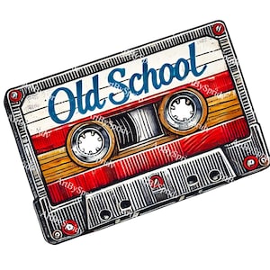 Old School Cassette Tape Clipart Transparent PNG | Retro Music Graphic | Vintage Audio Illustration | 80s 90s Printable Art Digital Download