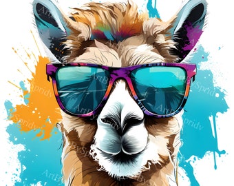 Llama con lentes de sol hotsell