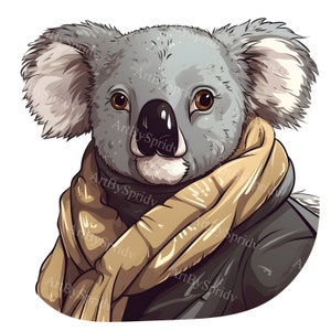 Adorable Koala Clipart - High-Quality PNG, Perfect for Nursery Decor, Scrapbooking, & Digital Download - Charming Australian Animal Graphics