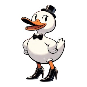 Niedliche Enten Ente Clipart | Schwarze Stiefel | Transparentes PNG | Entzückende Tier Illustration | Kindergrafiken | Digitaler Download DIY ClipArt
