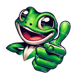 Schattige cartoonkikker download png-clipart, schattige kikker met grote expressieve ogen, perfect voor kinderen knutselen, uitnodigingen, doe-het-zelfproject, sublimeren
