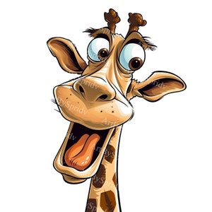 Cute Giraffe With Spots PNG, Transparent Animal Clipart, Kids Cartoon Design,Printable Sublimation,Commercial use,Baby Shower Cute PNG Art