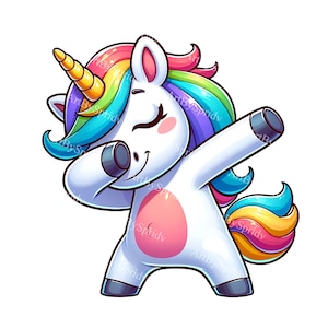 Einhorn Clipart | Buntes magisches Geschöpf Digital PNG | Spaß druckbare Sublimationsdesign für T-Shirts & Kunsthandwerk | Sofort Download