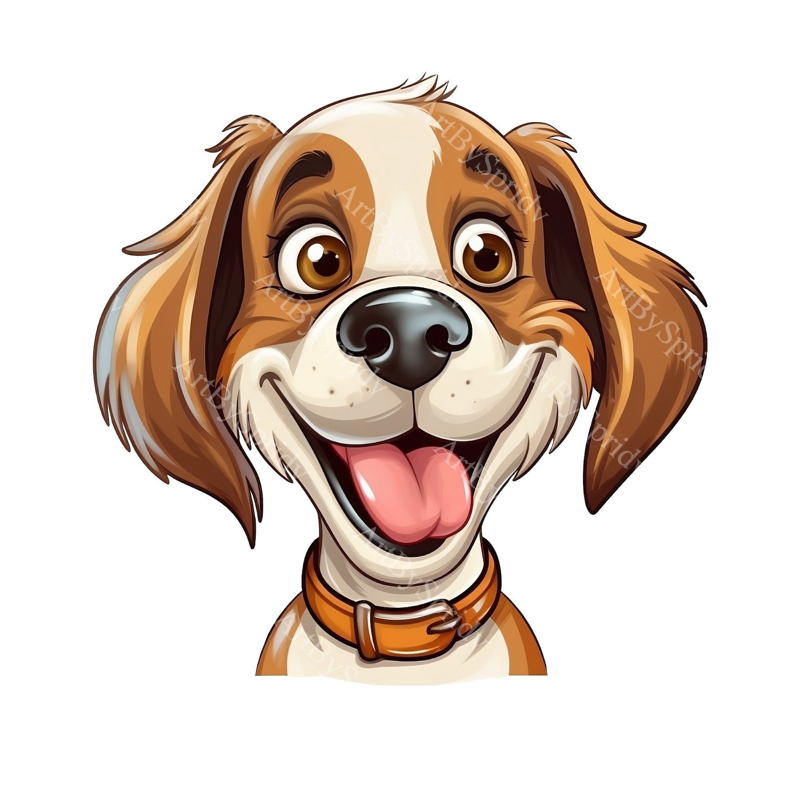 Smiling Dog Face PNG Clipart, Cute Puppy Digital Illustration ...