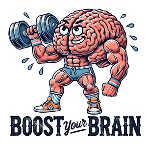 Boost Your Brain Muscular Brain Lifting Dumbbell PNG Clipart, Motivational Workout Illustration,  Fitness,Gym,Mental Strength,DTG Diy Craft