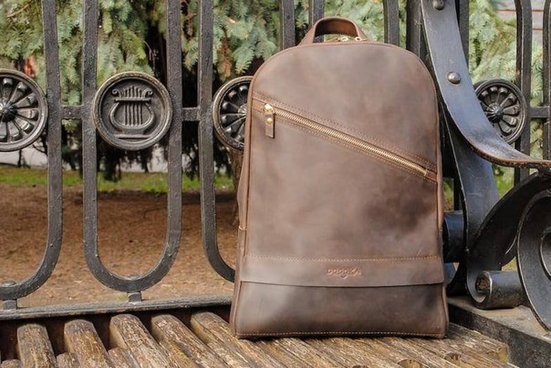 Leather backpackbrown backpackleather rucksackmens backpackunisexwomen backpackgift for himgenuine leatherschool backpackhandmade