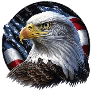 USA Patriotic Eagle Flag PNG Transparent Clipart Abstact Design,Printable Sublimation,Digital Instant Download,United States Eagle PNG Art