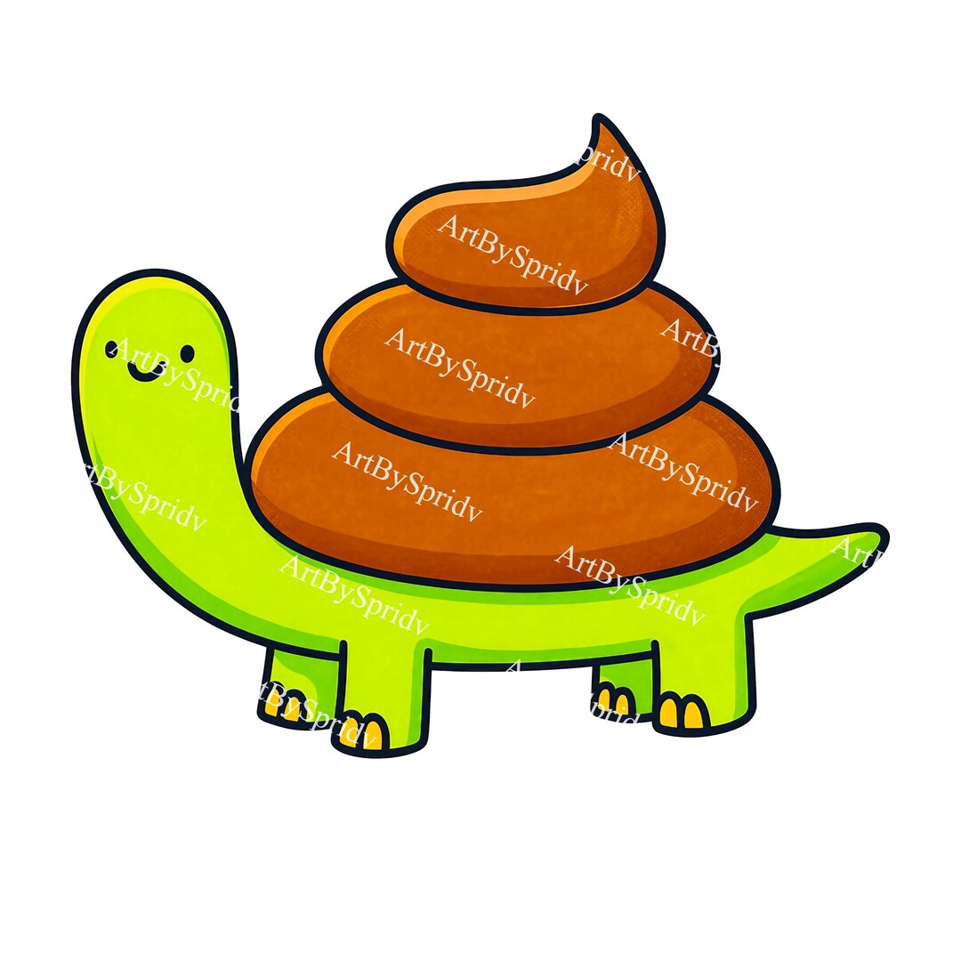 Funny Poop Shell Turtle PNG Clipart - Cute Toilet Humor Turtle ...