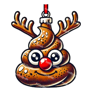 Ozdoba Emoji Bożonarodzeniowej Kupy z Porożem Renifera PNG Clipart, Cyfrowa Sztuka Clipartów Świątecznych na Boże Narodzenie do Rzemiosła DIY, Zaproszenia, Koszulki DTG, Kubek