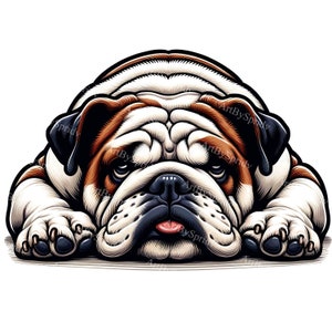 Adorable Bulldog Clipart - Cute Canine PNG, Perfect for DTG T-Shirt Sublimation, Printable Transparent Dog Illustration for Crafts & Apparel
