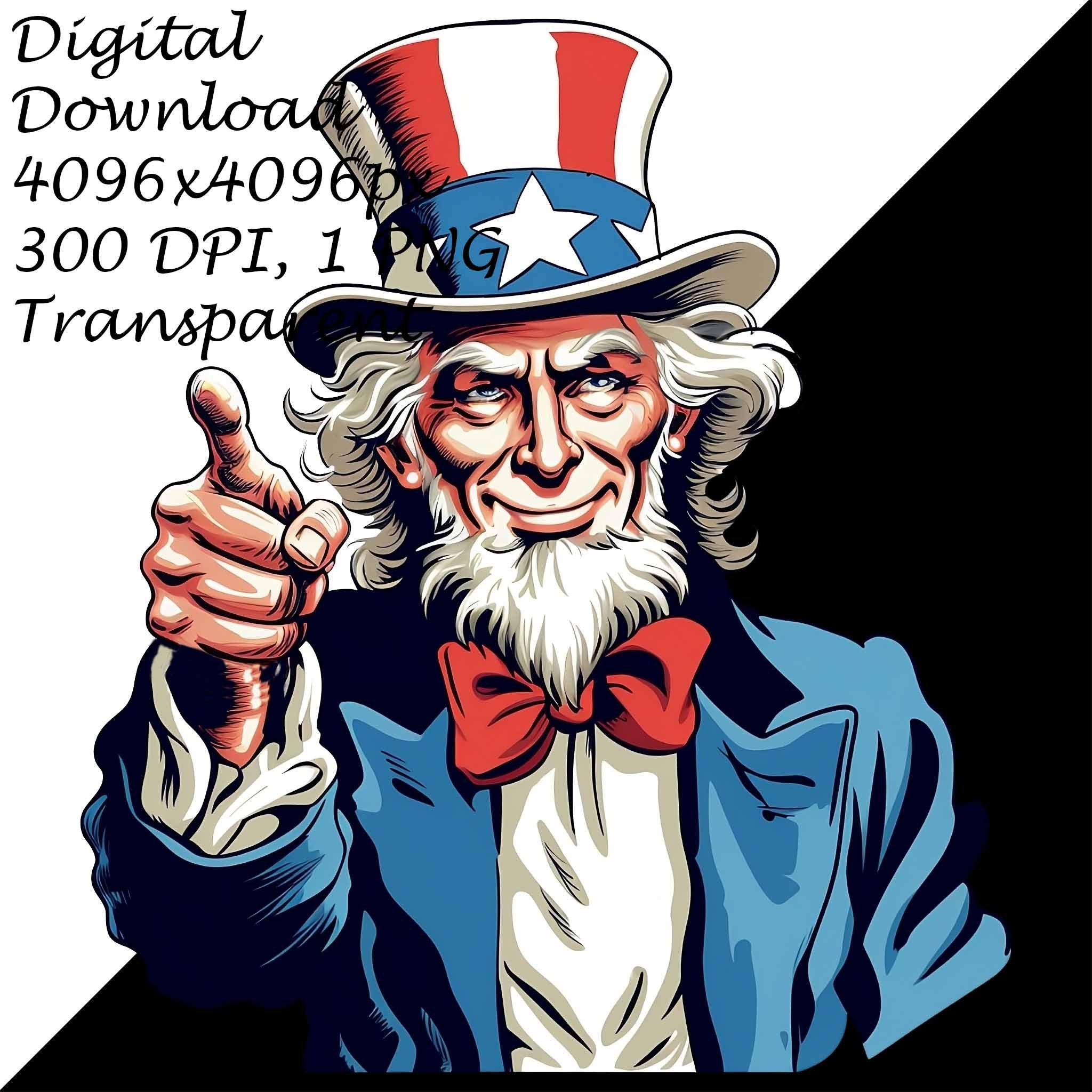 USA Patriotic Uncle Sam PNG Transparent Clipart Abstact Design,printable  Sublimation,digital Instant Download,united States Flag PNG Art - Etsy  Israel, image size:2048x2048