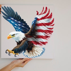 USA Patriotic Eagle Flag PNG Transparent Clipart Abstact Design,Printable Sublimation,Digital Instant Download,United States Eagle PNG Art image 3