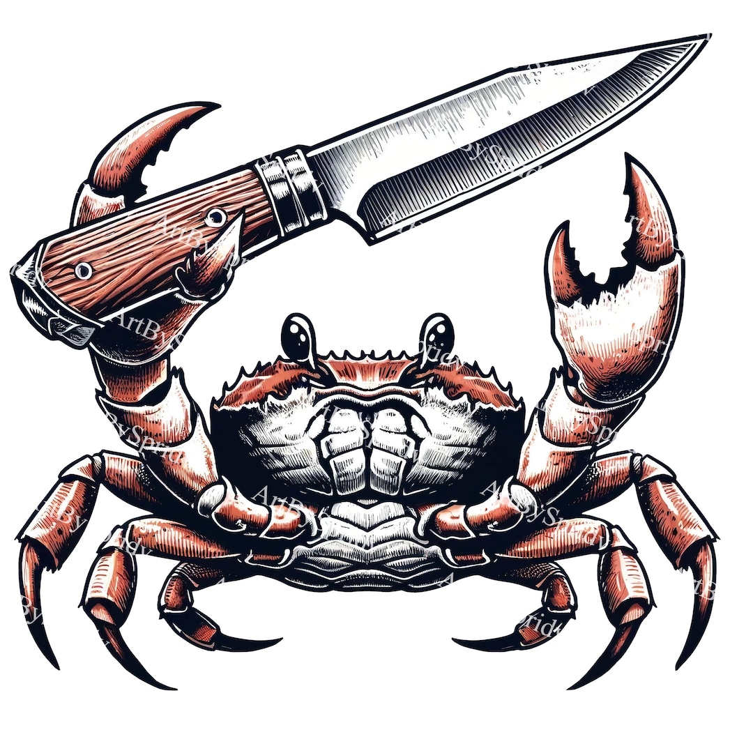 Crab Holding a Knife Download PNG Clipart, Transparent Unique Clip Art ...