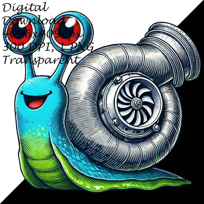 Snail With Racing Shell Turbocharged Racing Snail PNG Clipart, Cartoon Snail With Turbocharger ...