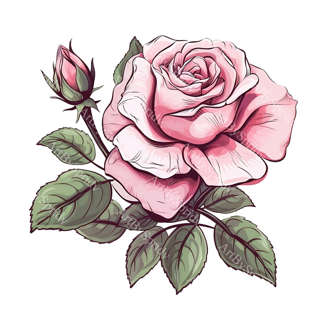 Pink Rose Clipart for Scrapbooking & Invitations Transparent PNG Clip ...