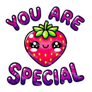 Adorable fraise PNG Clipart | Clipart transparent vous êtes spécial | Joli fichier numérique pour créations artisanales, autocollants, cartes et sublimation de t-shirts