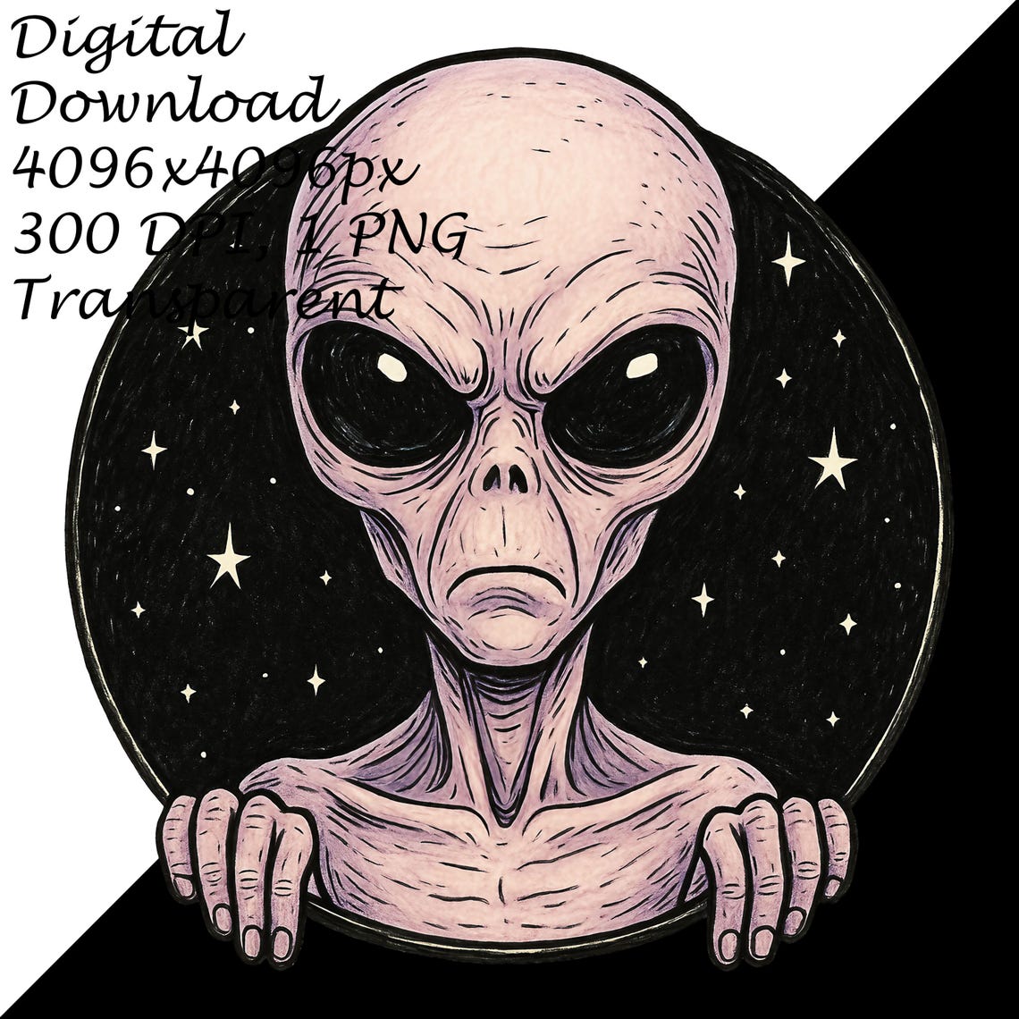 Creepy Alien PNG Clipart, Scary Extraterrestrial Art in Space ...