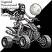 Skeleton Riding ATV Download PNG Clipart, Spooky Quad Bike&moon ...