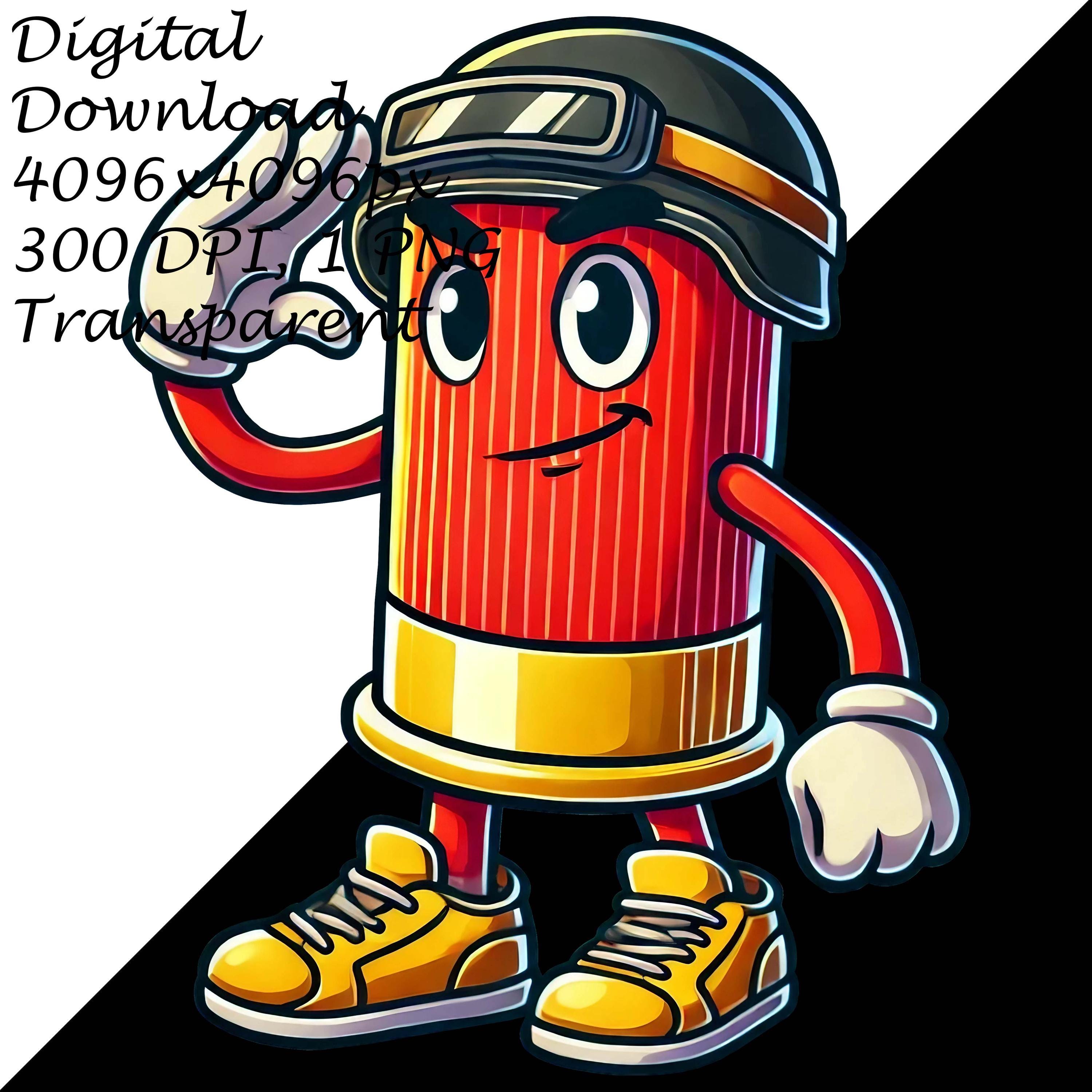 Quirky Cartoon Shotgun Shell PNG Clipart, Fun T-shirt, Mug Sublimation ...