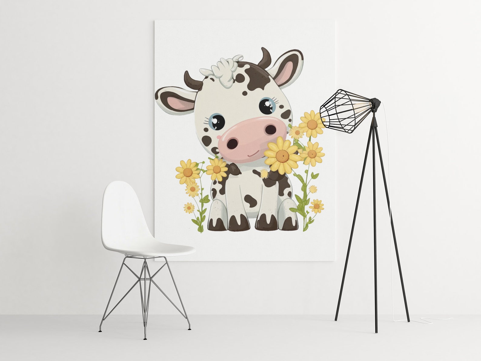 Cute Floral Cow PNG, Transparent Farm Flower Animal Clipart, Kids ...