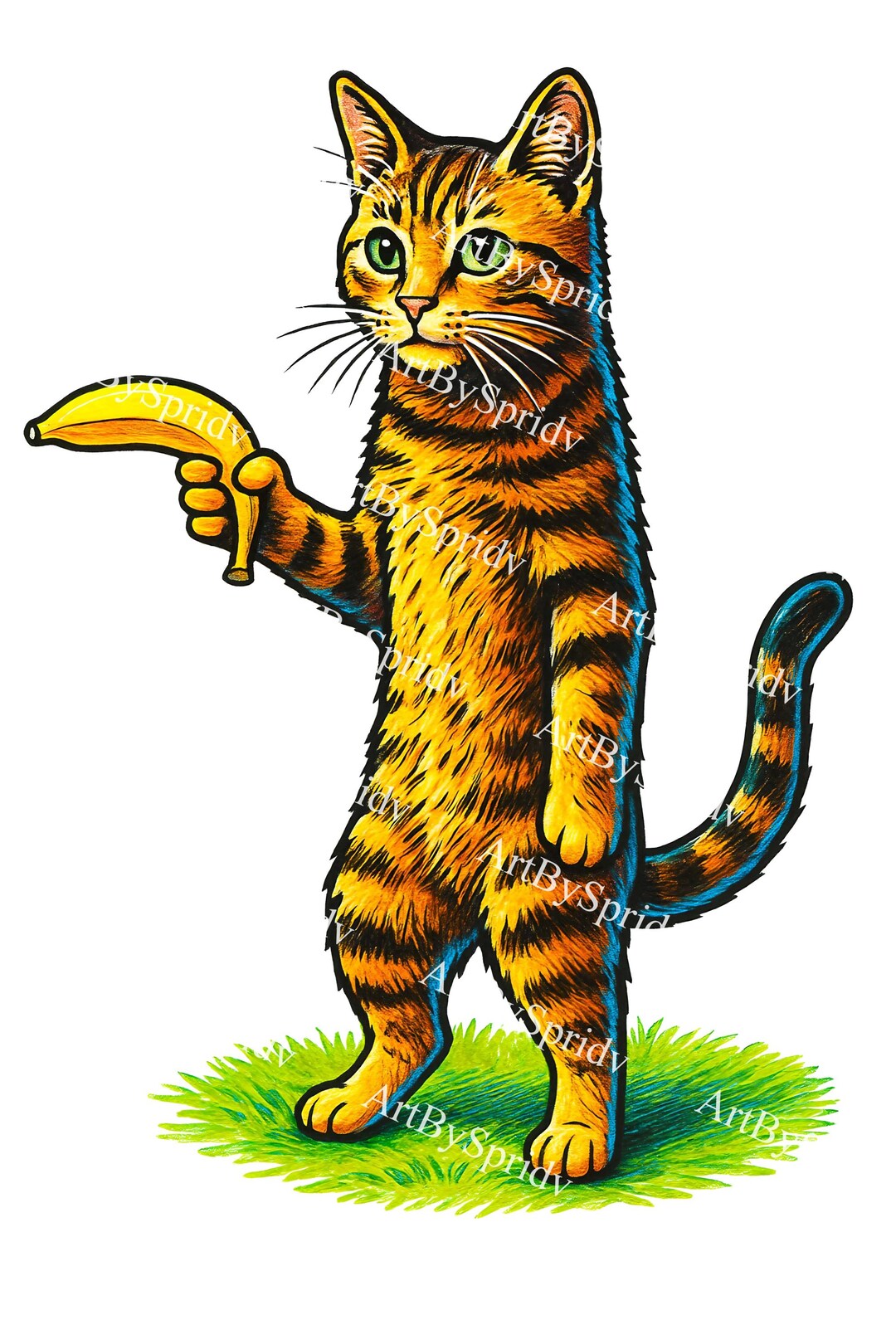 Funny Tabby Cat With Banana PNG - Meme Cat Transparent Clipart ...