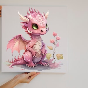 Cute Pink Baby Dragon PNG Clipart, Cartoon Printable Clip Art Digital ...