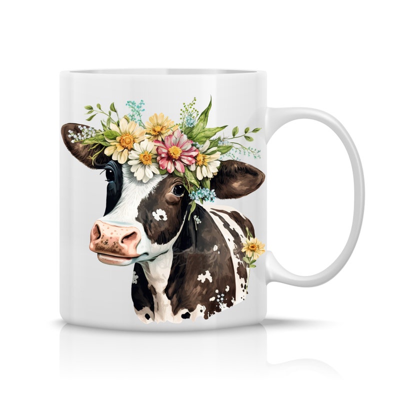 Cute Floral Cow PNG, Transparent Farm Flower Animal Clipart, Kids ...