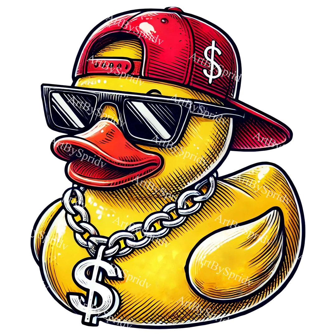 Rubber Duck PNG Clipart With Sunglasses, Dollar Sign Necklace, Cap, Hip ...