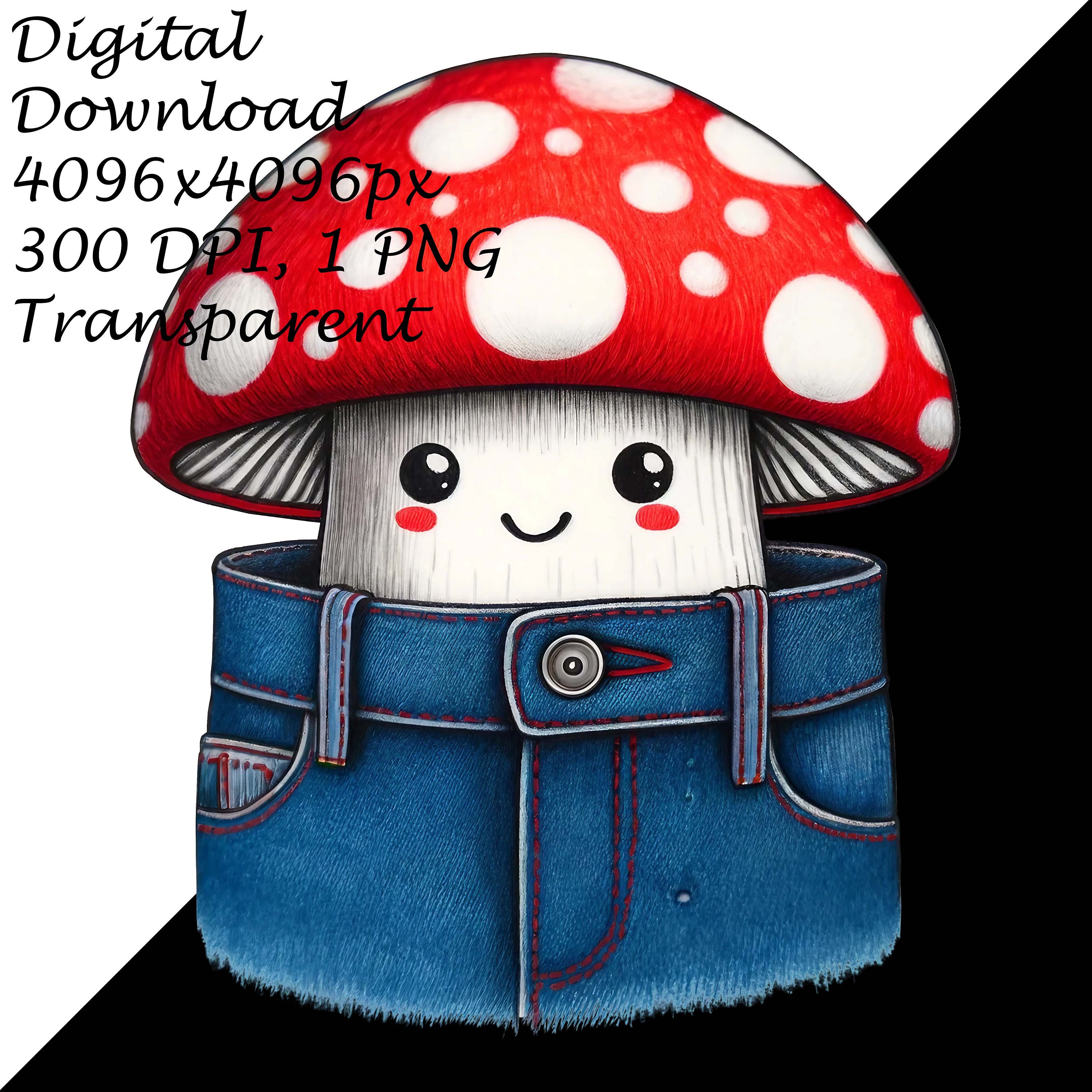 キノコキャラクター 絵画 魅惑的なキノコキャラクターのデジタルアート - かわいい菌類のPNG
