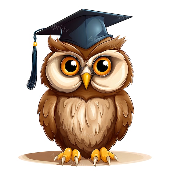 Graduation Owl Clipart Printable Sublimation PNG Clip Art Wise Owl With Cap  Grad Decor School Bird DIY Instant Downloadcommercial - Etsy