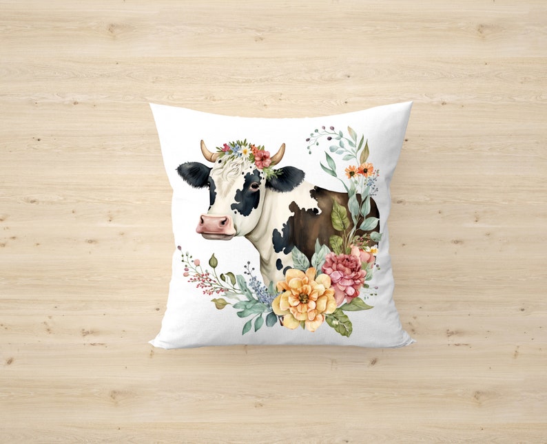 Cute Floral Cow PNG, Transparent Farm Flower Animal Clipart, Kids ...