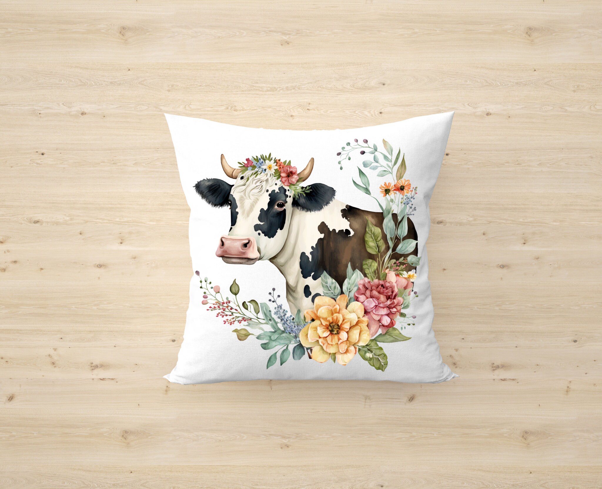 Cute Floral Cow PNG, Transparent Farm Flower Animal Clipart, Kids ...
