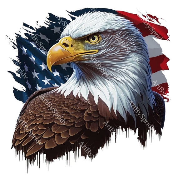 USA Patriotic Eagle Flag PNG Transparent Clipart Abstact Design