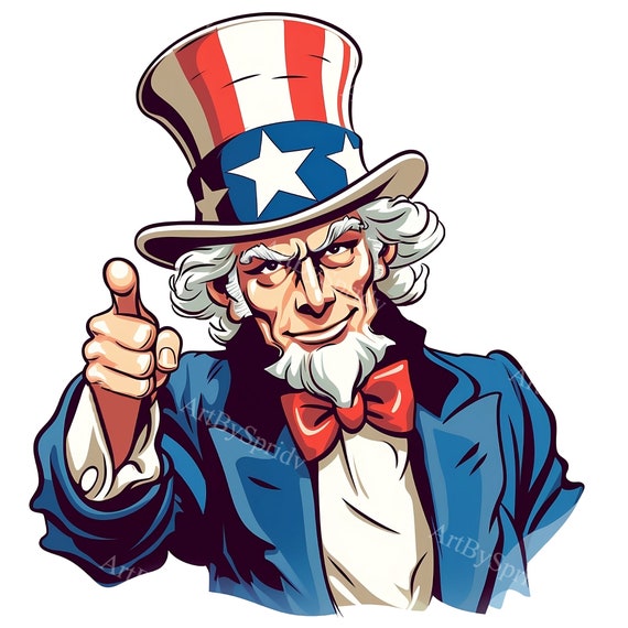 USA Patriotic Uncle Sam PNG Transparent Clipart Abstact Design,printable  Sublimation,digital Instant Download,united States Flag PNG Art 