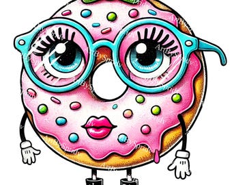 原画　ドーナツ ポップアート キャラクター　絵画　アクリル画　現代アート 原画 だるま ポップアート キャラクター 絵画 アクリル画 現代アート
