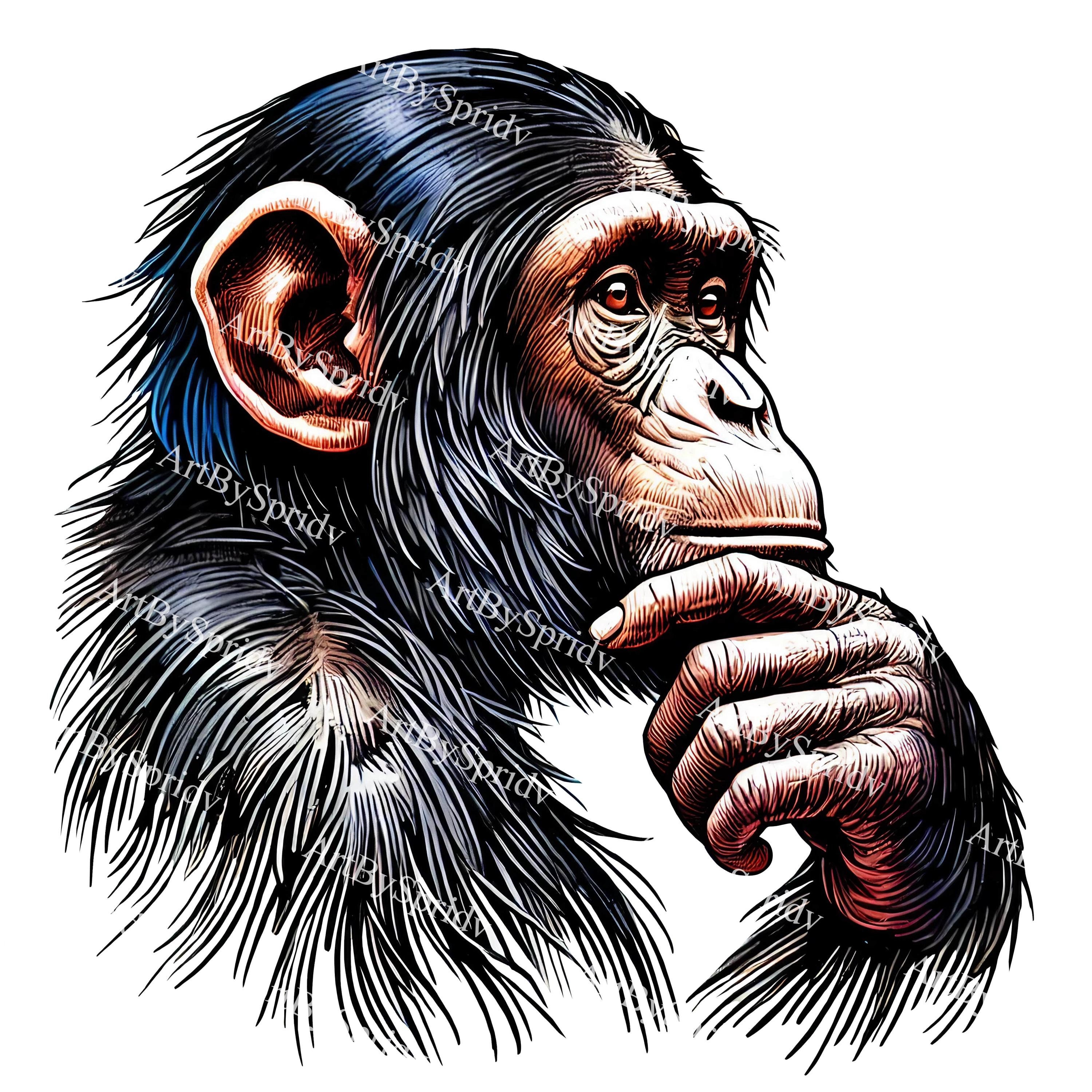 チンパンジー ラジオ アートプリント 81GM0Nvy4TL._AC_UF350,