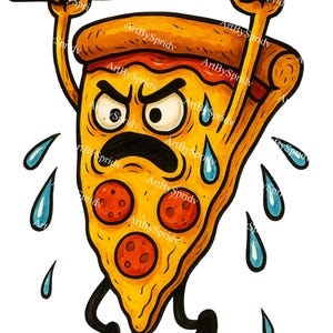 Pizza Workout PNG, Sweaty Pepperoni Slice Doing Pull-Ups, Cute Gym Fitness Cartoon Food Clipart for T-Shirts, Sublimation, Stickers