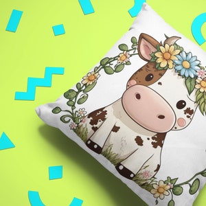 Cute Floral Cow PNG, Transparent Farm Flower Animal Clipart, Kids ...
